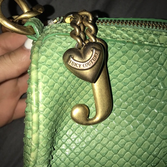 JUICY COUTURE green purse with short gold chain - Picture 3 of 6